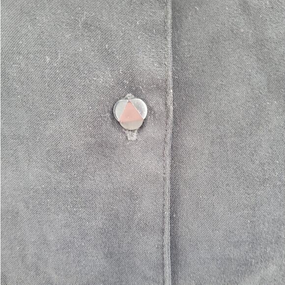 BCBG‎ MaxAzria Vintage Black Microfiber Faceted Button Up Dess Shirt Blouse - Picture 7 of 16